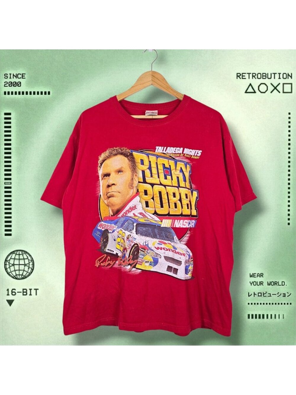 Vintage Talladega Nights Ricky Bobby Movie Promo Nasc  Shirt Red Size L